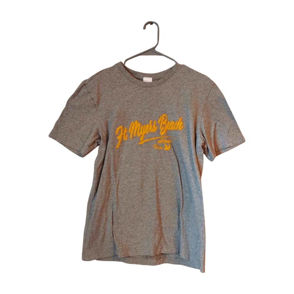 VTG Ft. Myers Florida Souvenir Destination Crew Neck T-Shirt Gray Size Medium
